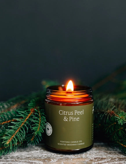 Citrus Peel & Pine Essential Oil Beeswax Candle