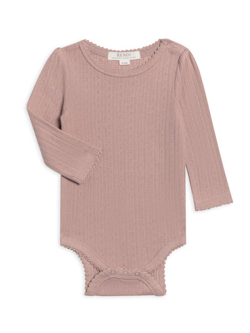 Wren Organic Cotton Pointelle Long Sleeve Bodysuit