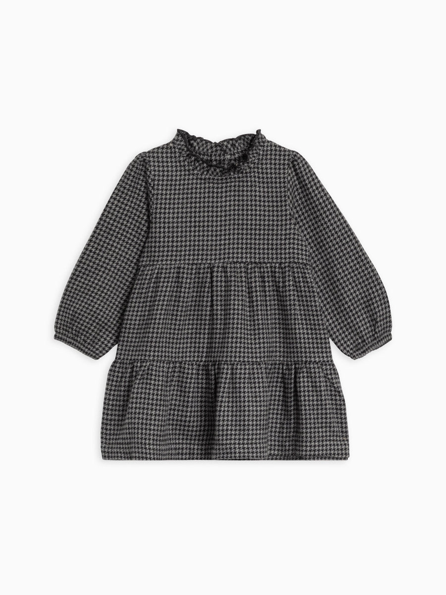 Neela Organic Cotton Flannel Ruffle Neckline Dress