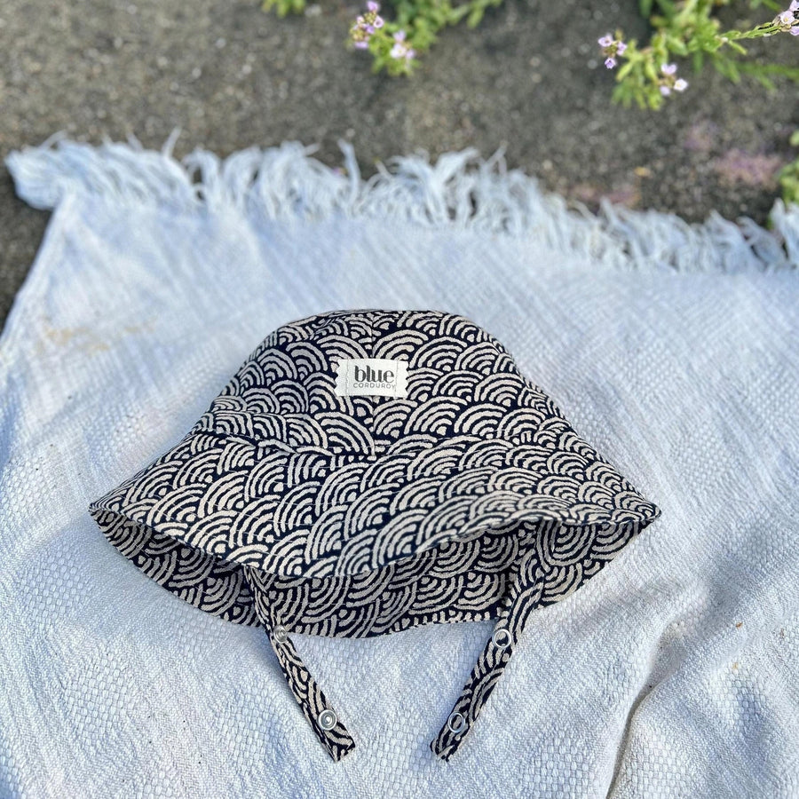 Indigo Waves Cotton Bucket Hat