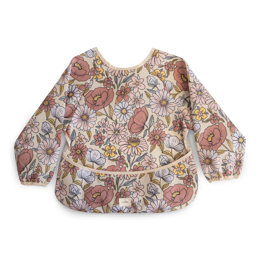 Retro Flowers Long Sleeve Bib