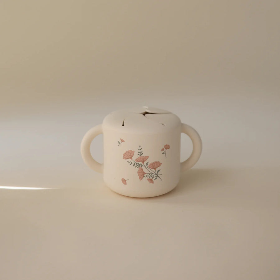 Silicone Snack Cup - Pink Flowers