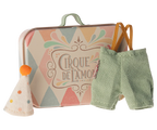 Little Brother Mouse Clown Clothes in Suitcase