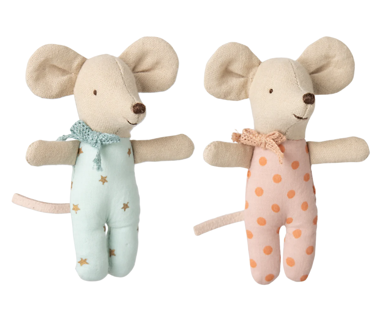 Twin Baby Mice in Matchbox