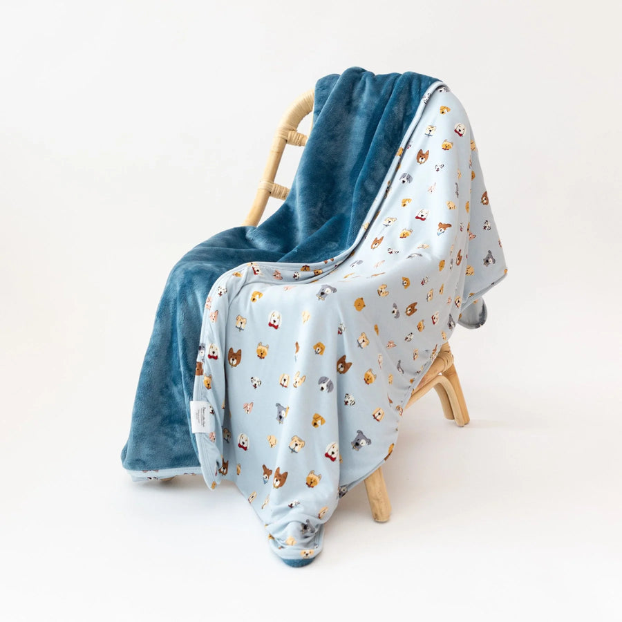 Light Blue Dogs Toddler Blanket