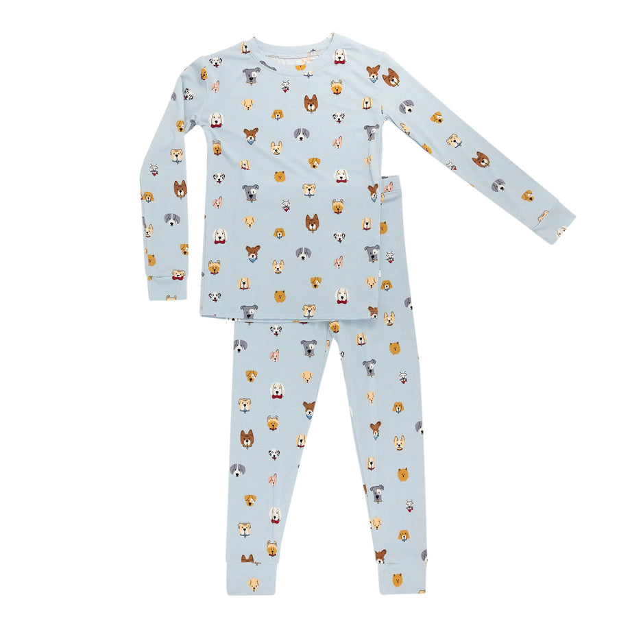 Light Blue Dogs Two-Piece Set