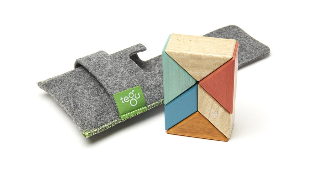 Pocket Pouch Prism Magnetic Wooden Block Set - Sunset