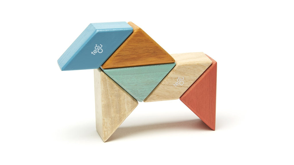 Pocket Pouch Prism Magnetic Wooden Block Set - Sunset