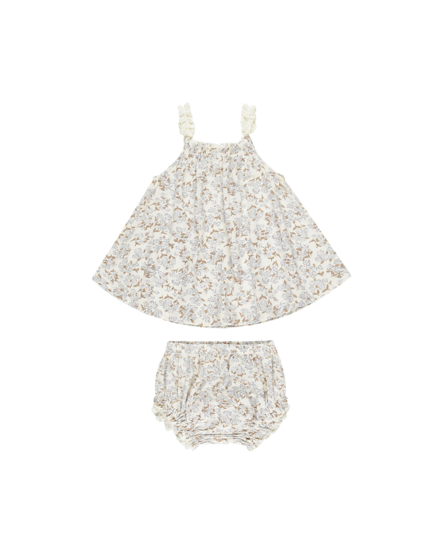 Blue Ditsy Swing Top & Bloomer Set