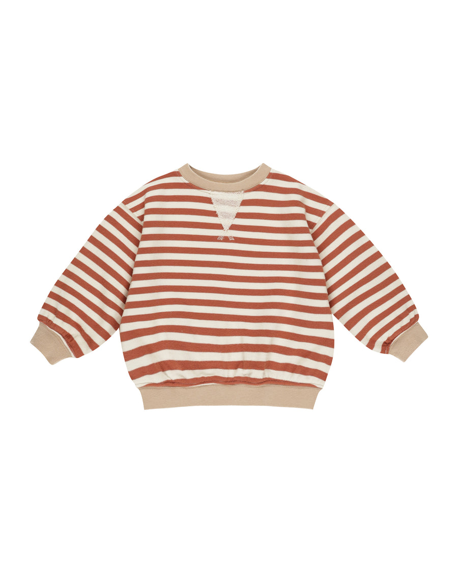 Poppy Stripe Oversized Crew