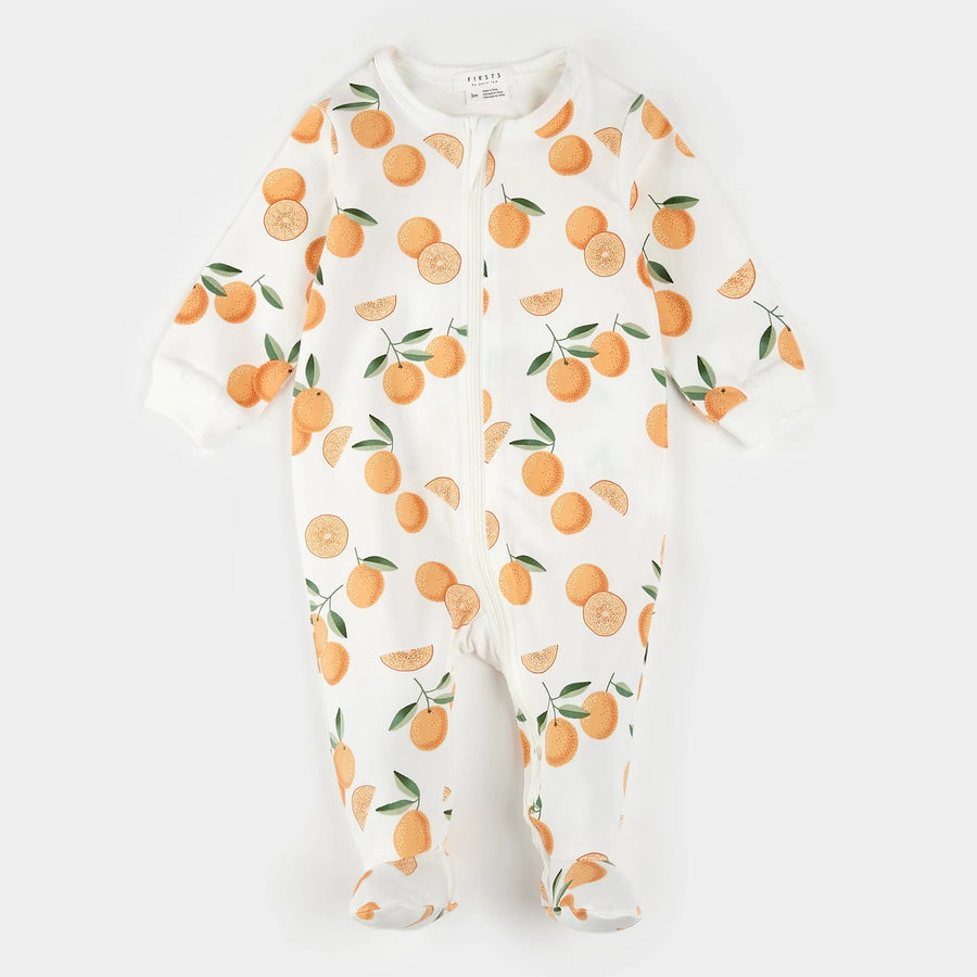 Oranges Zipper Footie