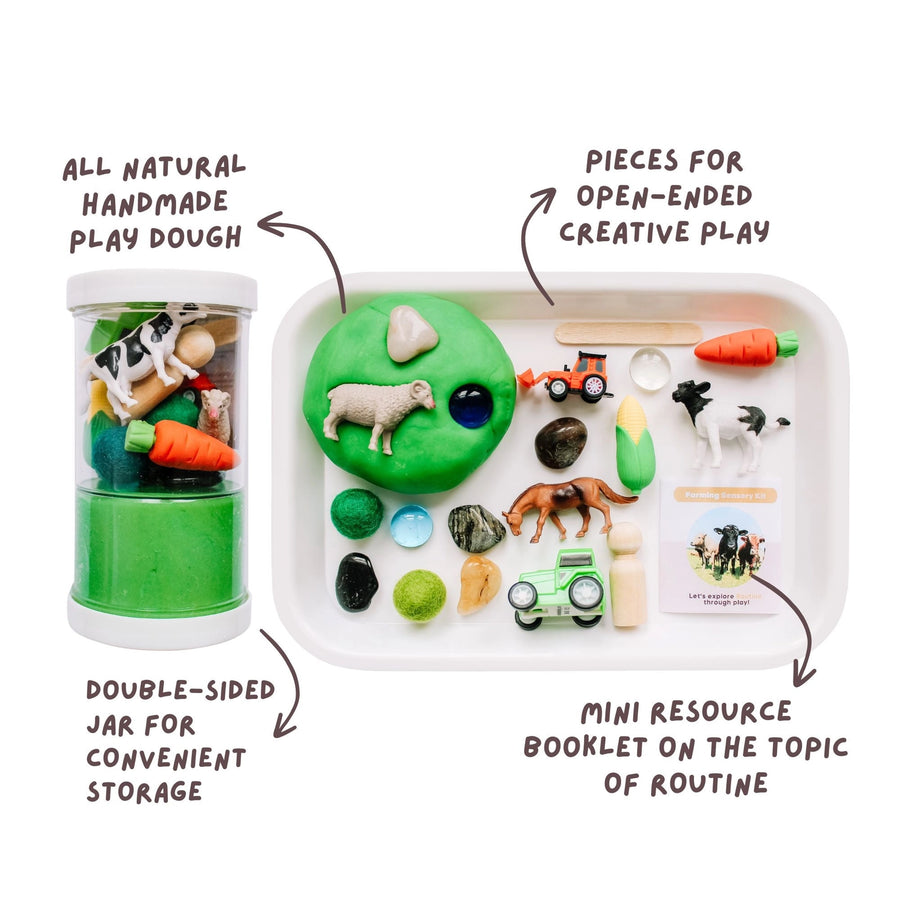 Children's Farming Play Dough Sensory Kit