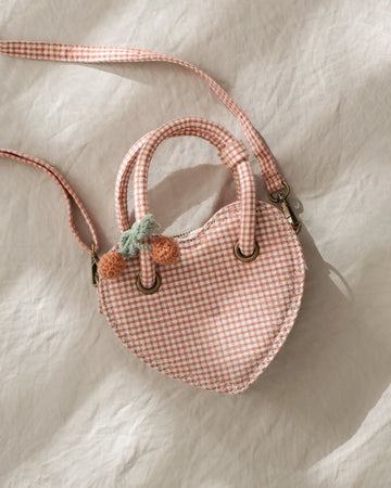 Poppy Gingham Heart Purse