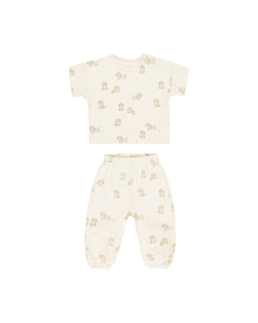 Puppies Jersey Tee & Pant Set