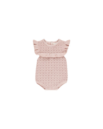 Bubblegum Pointelle Ruffle Romper