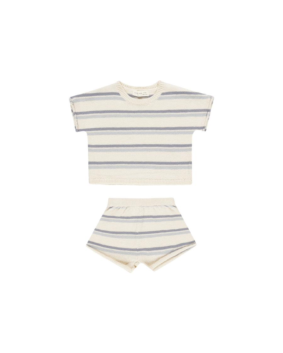 Blue Stripe Relaxed Knit Set