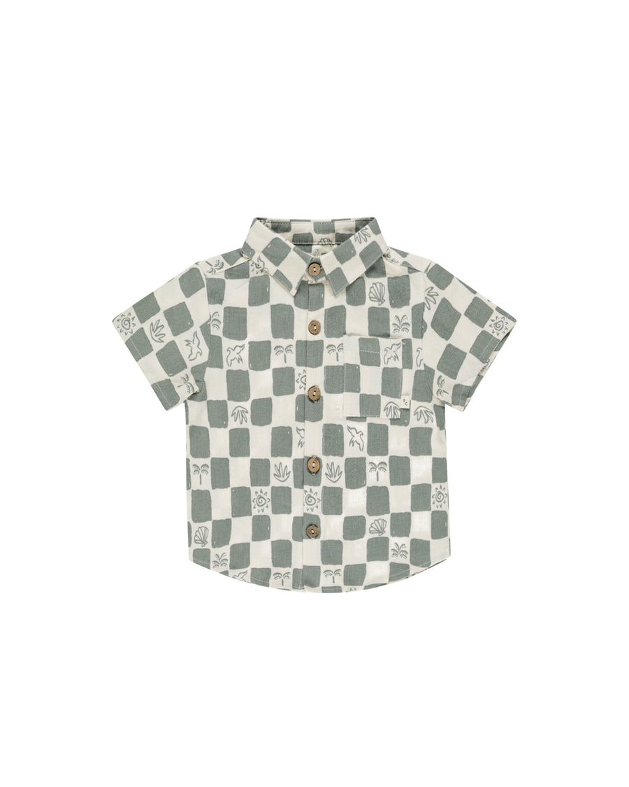 Coastal Check Short Sleeve Collared Shirt