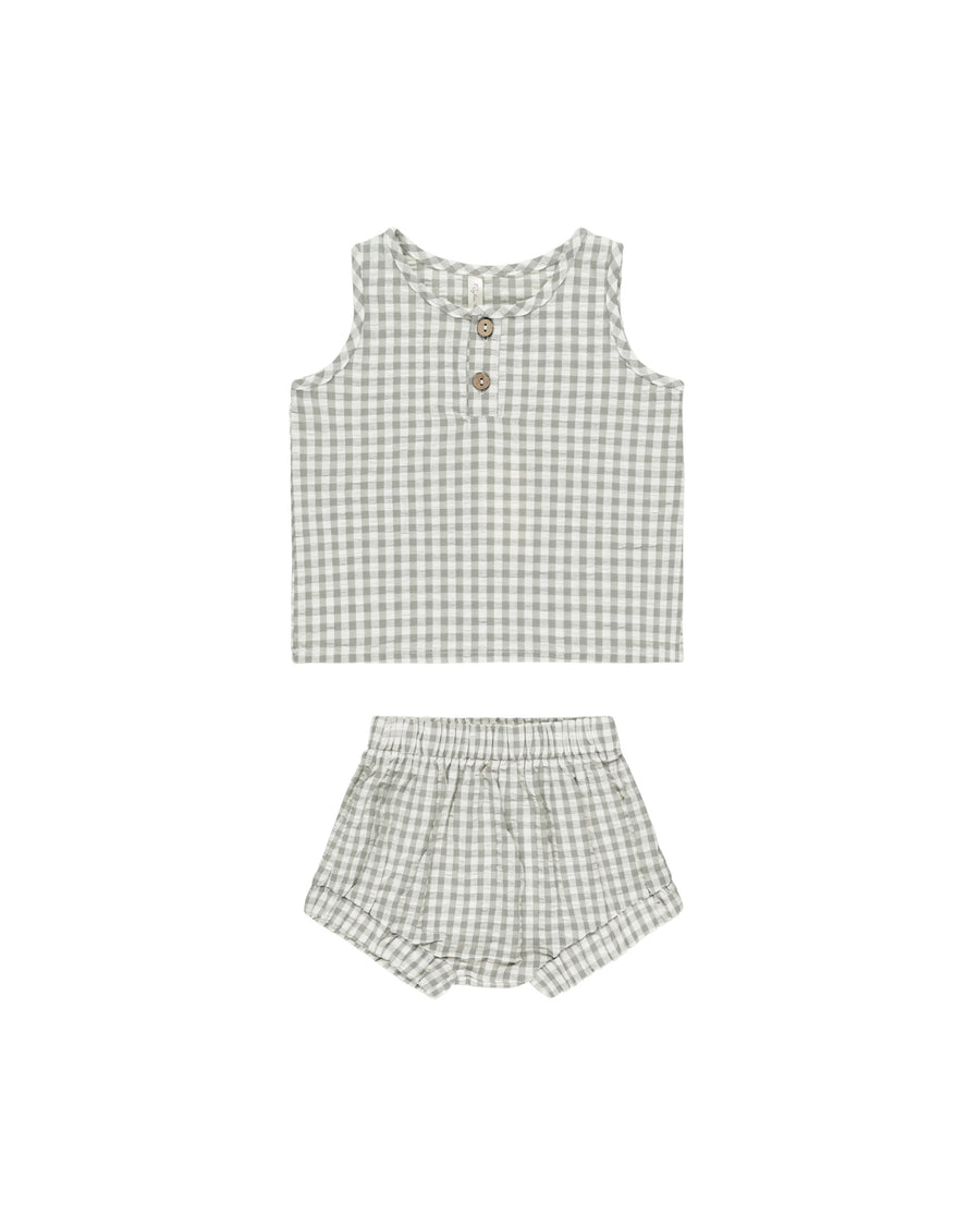 Eucalyptus Gingham Tank Set