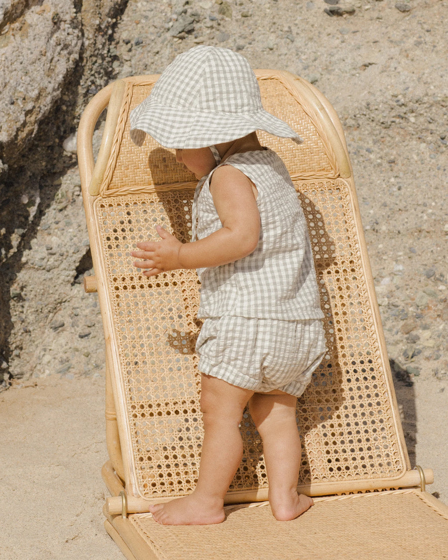 Eucalyptus Gingham Floppy Sun Hat