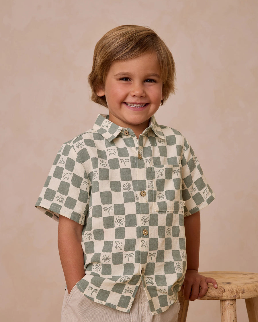 Coastal Check Short Sleeve Collared Shirt