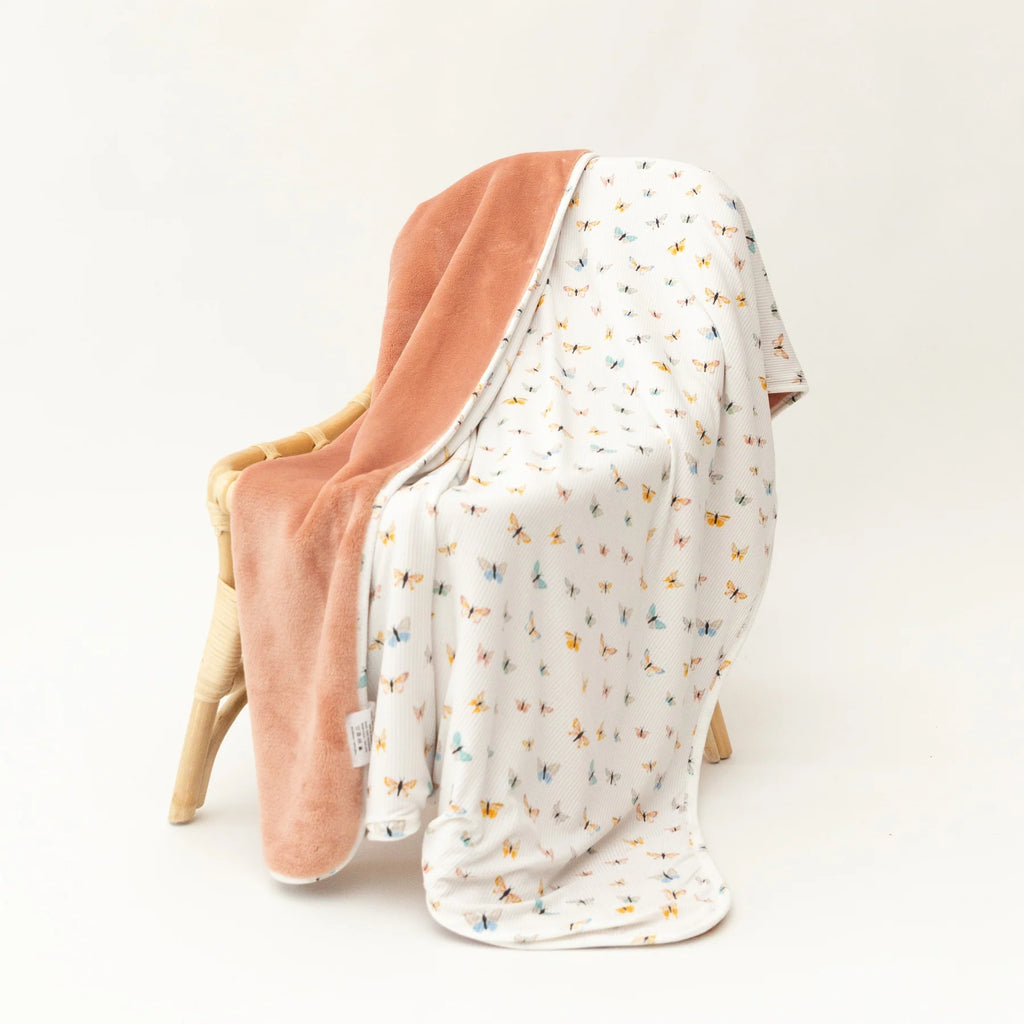 Butterflies Ribbed Toddler Blanket