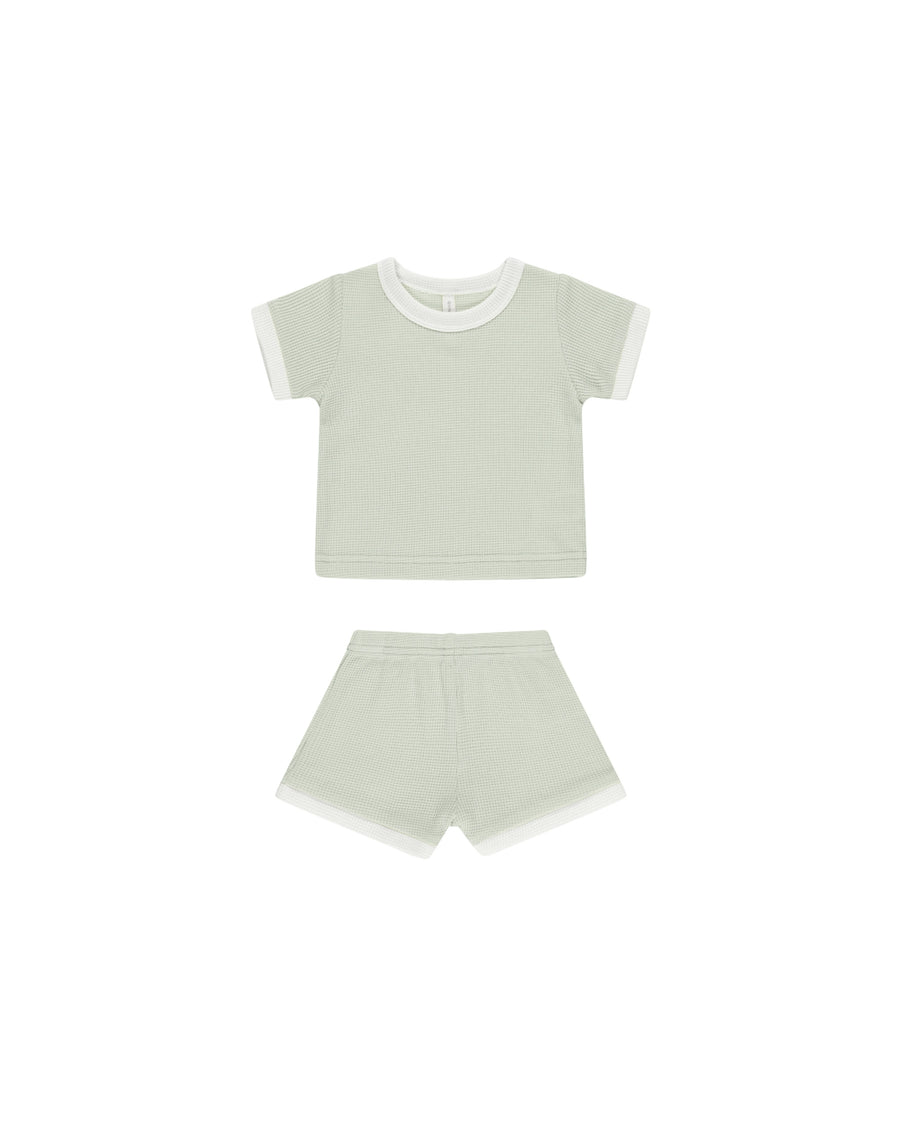 Mint Waffle Shortie Set
