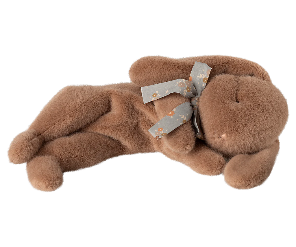 Soft Brown Small Sleeping Plush Bunny