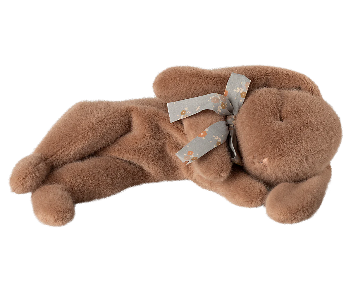 Soft Brown Small Sleeping Plush Bunny