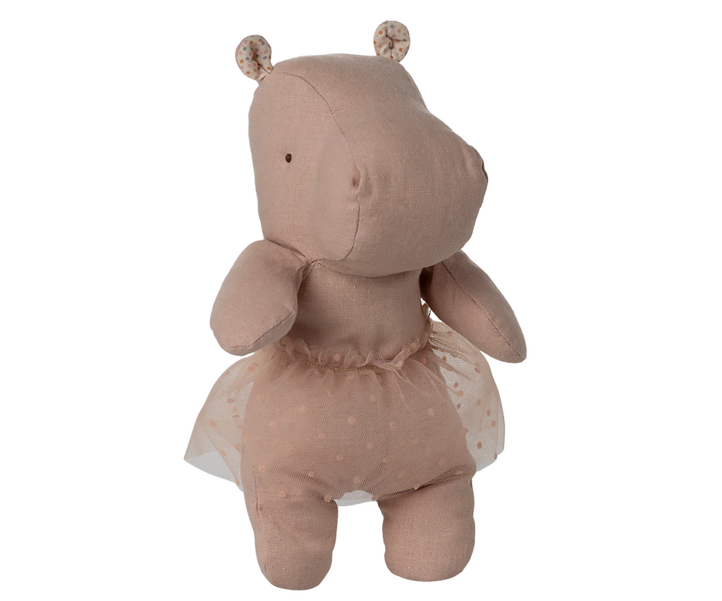 Small Soft Rose Hippo with Skirt