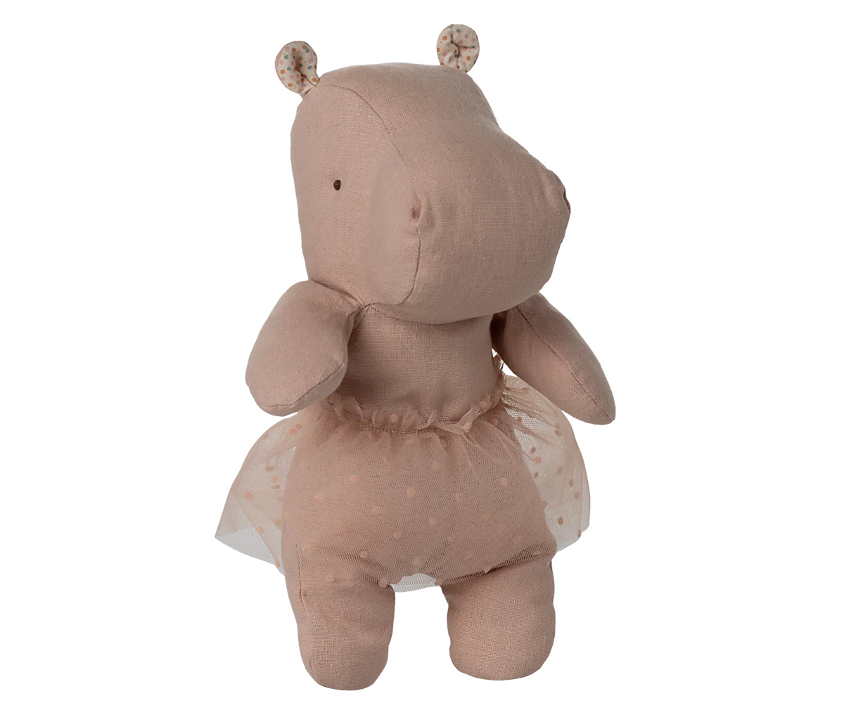 Small Soft Rose Hippo with Skirt