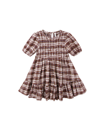 Burgundy Plaid India Dress