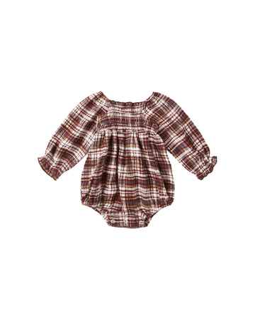 Burgundy Plaid Adelaide Romper