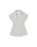 Navy Pinstripe Utility Romper