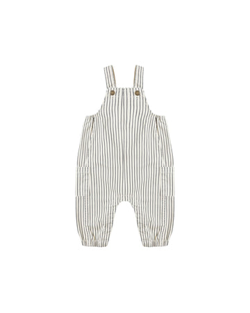 Navy Pinstripe Cargo Baby Overall