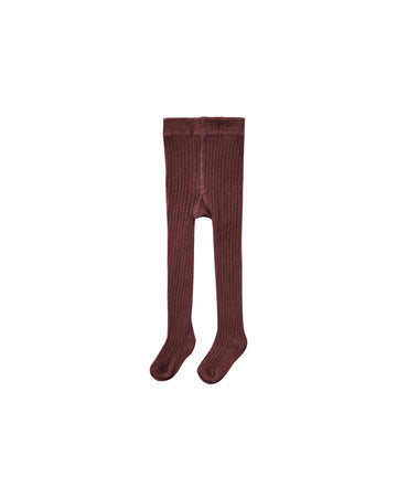 Burgundy Ribbed Tights