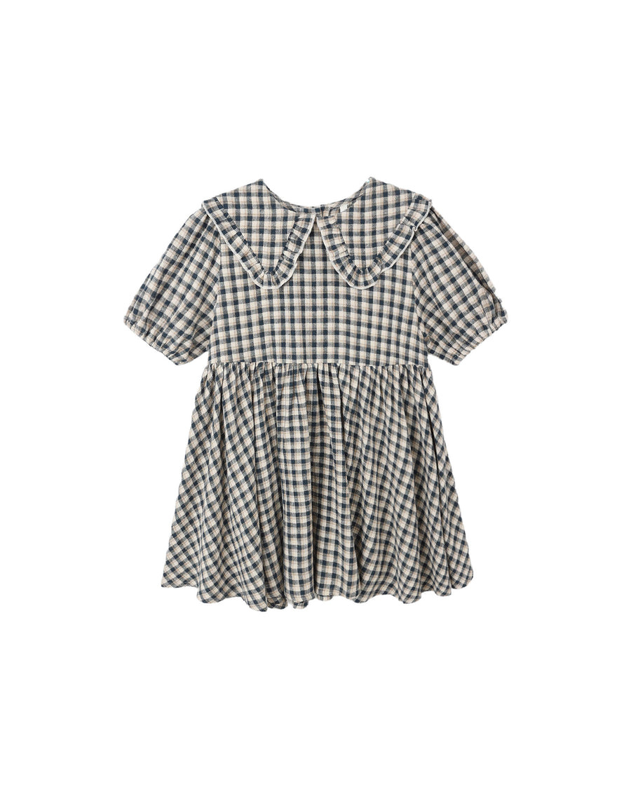 Navy Check Camille Dress