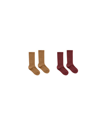 Golden & Burgundy Sock Set
