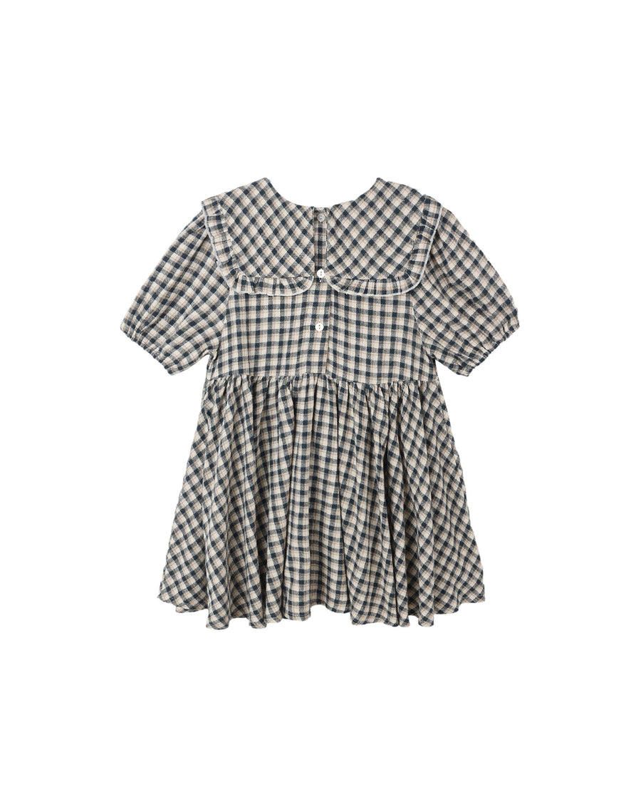 Navy Check Camille Dress