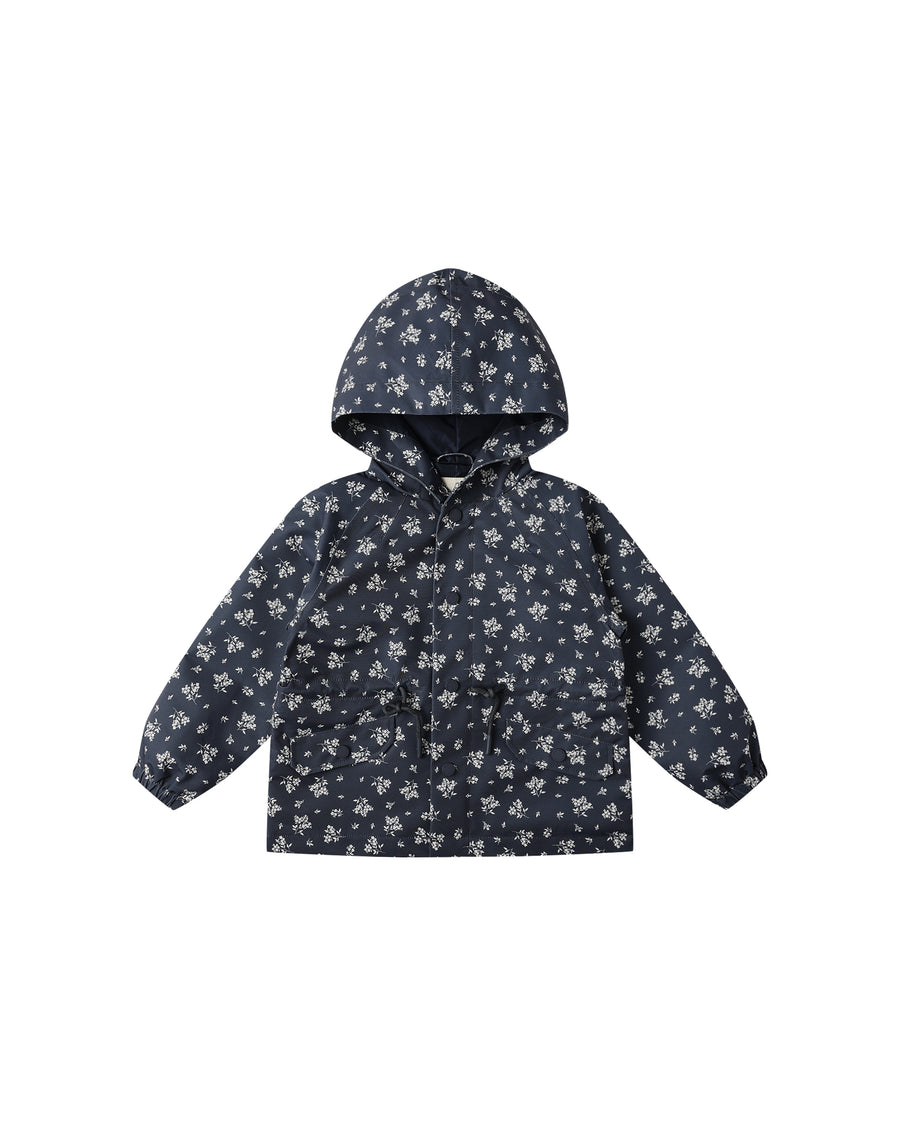 Blue Floral Raincoat
