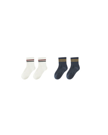 Ivory & Navy Stripe Sock Set