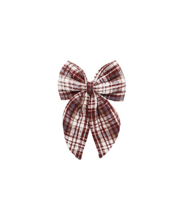 Burgundy Plaid Oversized Bow