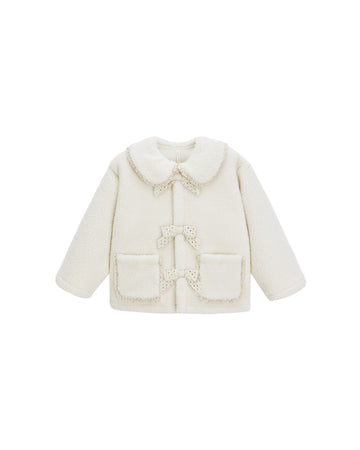 Natural Shearling Collared Coat