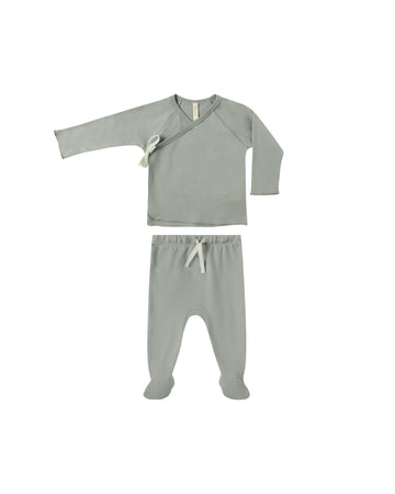 Fern Wrap Top + Footed Pant Set