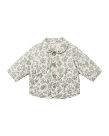 Green Floral Quilted Jacket