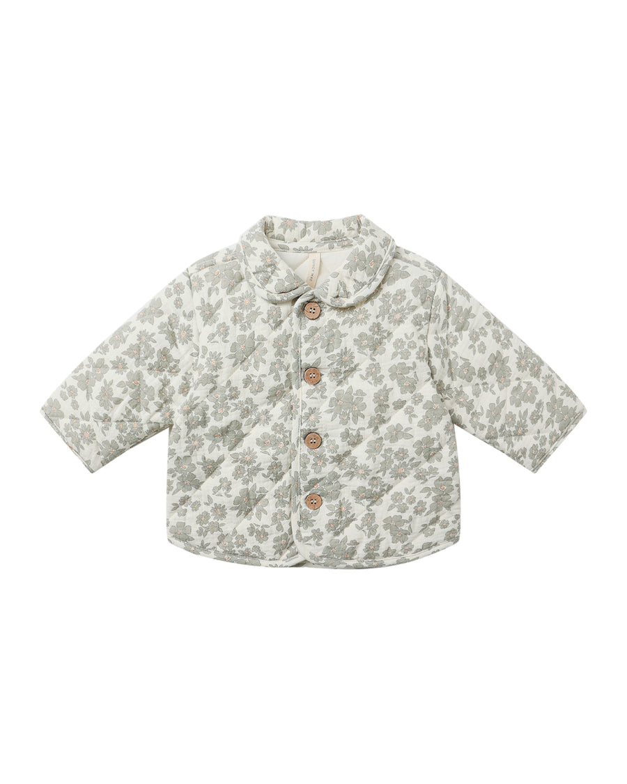 Green Floral Quilted Jacket