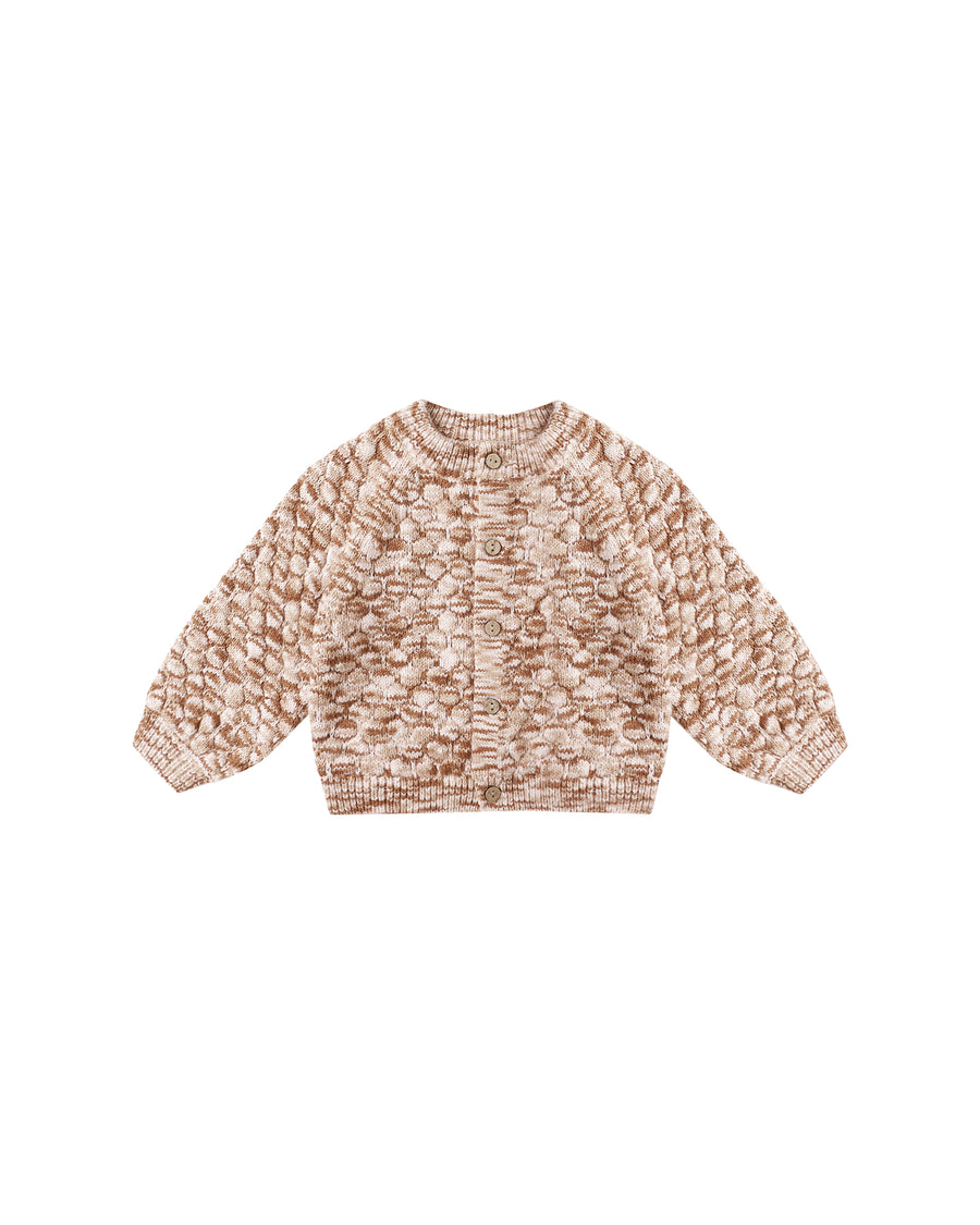 Rose Speckle Bubble Knit Cardigan