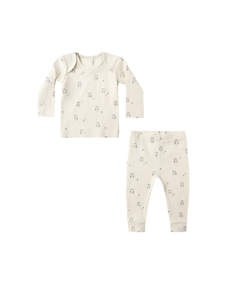 Owls Ribbed Tee & Legging Set