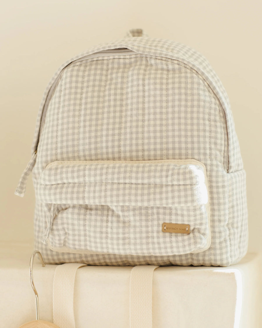 Blue Gingham Mini Backpack