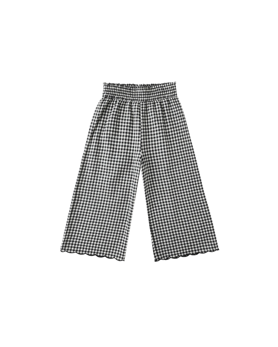 Black Gingham Wide Leg Pant