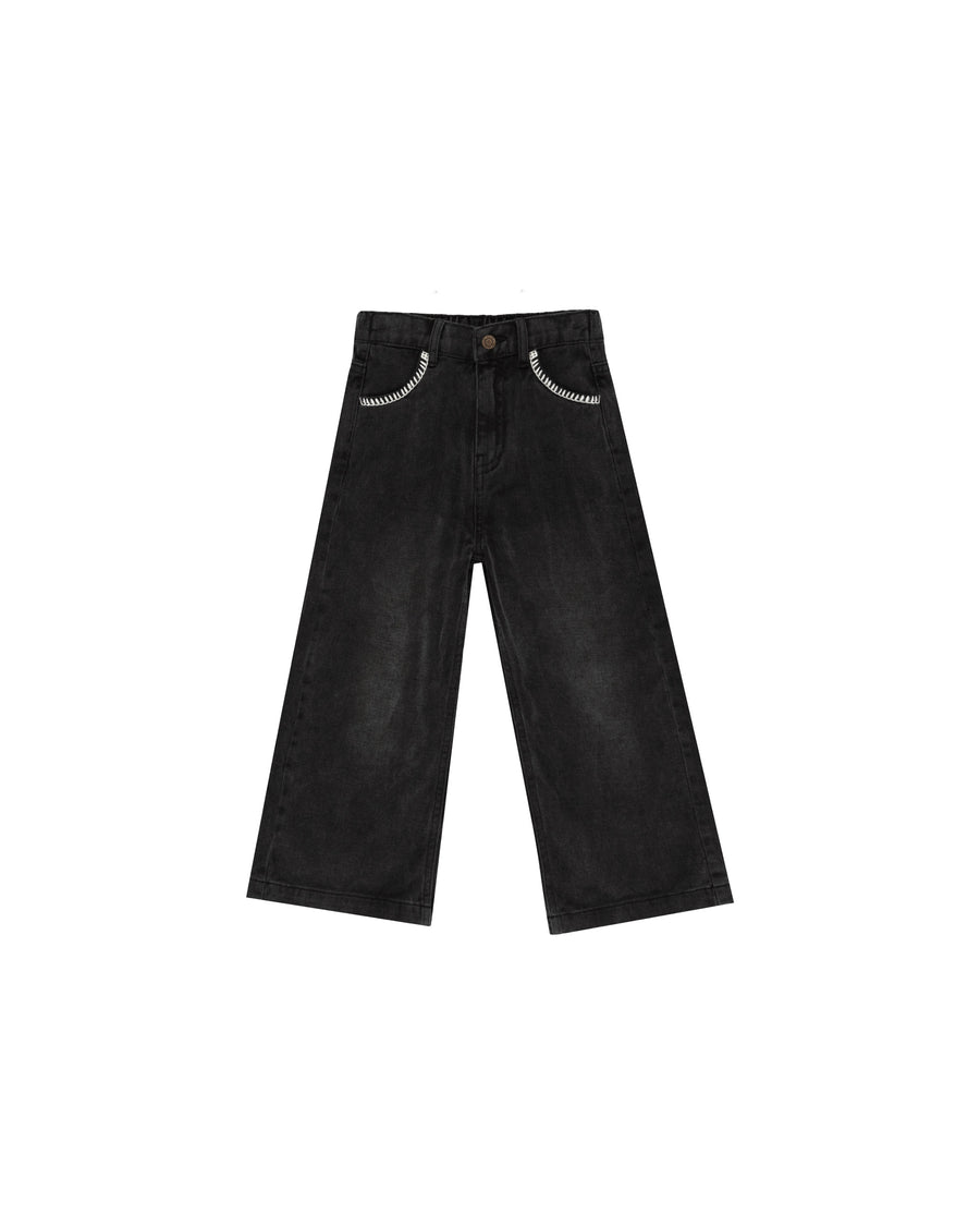 Washed Black Straight Leg Pant
